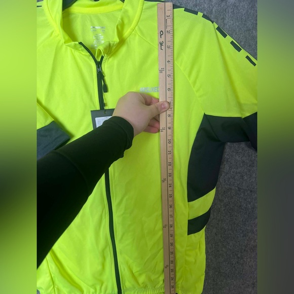 Arsuxeo Cycling Jersey Adult Large Yellow Black High Visibility Full Zip - Picture 4 of 9